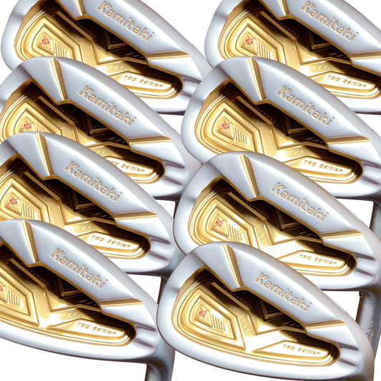 Japan Kamitaki Iron Mens Golf Club Set,Pearl Finish,TRS Model,4-P,Sw,Regular Flex,Graphite Shaft,Grip Mid,Plus Length,Pack of 8